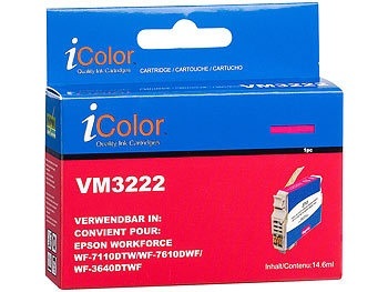iColor, iColor Tintenpatrone für Epson (ersetzt T2713 / 27XL), magenta XL, Tintenpatrone für Epson (ersetzt T2713 / 27XL), magenta XL
