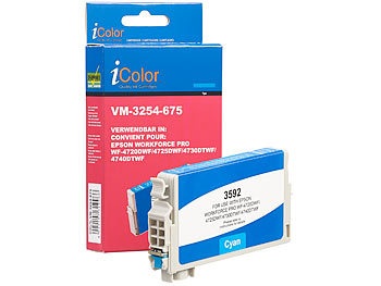 iColor, iColor Tinten-Patrone T3592 / 35XL für Epson-Drucker, cyan (blau), Tinten-Patrone T3592 / 35XL für Epson-Drucker, cyan (blau)