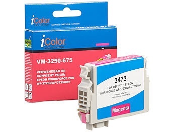 iColor, iColor Tintenpatrone für Epson-Drucker (ersetzt T3473 / 34XL), magenta, 14 ml, Tintenpatrone für Epson-Drucker (ersetzt T3473 / 34XL), magenta, 14 ml