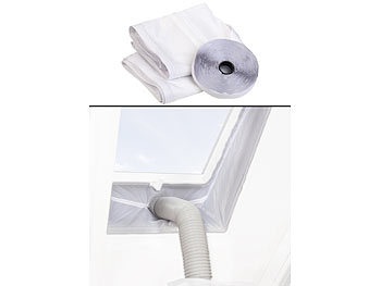 Sichler Haushaltsgeräte, Abluft-Dachfensterabdichtung für mobile Klimageräte, Montage-Klettband