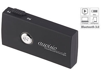 Auvisio, auvisio 2in1-Audio-Sender und -Empfänger mit Bluetooth 3.0, 10 m Reichweite, 2in1-Audio-Sender und -Empfänger mit Bluetooth 3.0, 10 m Reichweite