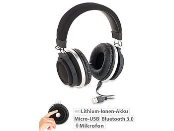 Auvisio, auvisio Over-Ear-Headset mit Bluetooth 3.0, Auto-Connect und Touch-Steuerung, Over-Ear-Headset mit Bluetooth 3.0, Auto-Connect und Touch-Steuerung
