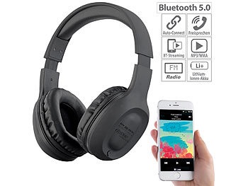 Auvisio, auvisio Over-Ear-Headset mit Bluetooth 5, MP3, FM, Akku, Auto Connect, 22 Std., Over-Ear-Headset mit Bluetooth 5, MP3, FM, Akku, Auto Connect, 22 Std.