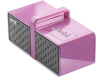 HERCULES, Hercules WAE-BTP03 Mini, mobiler Lautsprecher mit Bluetooth, pink/weiss, 8 Watt, WAE-BTP03 Mini, mobiler Lautsprecher mit Bluetooth, pink/weiss, 8 Watt