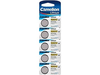 Camelion, Lithium Knopfzelle CR2016, 3 Volt - 5 Stück, 5er-Blister Lithium-Knopfzellen Typ CR2016, 3 Volt, 75 mAh