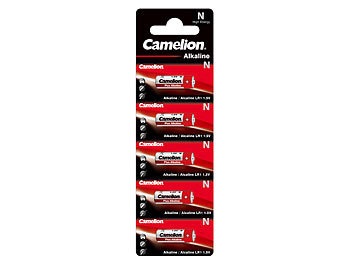 Camelion, Plus Alkaline LR1 (Lady) Spezialbatterie - 5 Stück, 5er-Set Alkaline-Plus-Batterien Typ Lady / LR1 / N, 750 mAh, 1,5 Volt