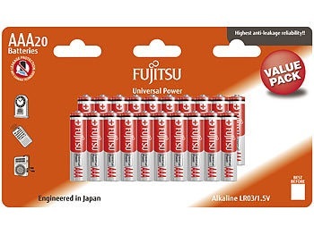 Fujitsu Siemens, Fujitsu Siemens Universal Power Alkaline-Batterien Typ AAA /Micro, LR03, 1,5V, 20er-Bl, Universal Power Alkaline-Batterien Typ AAA/Micro, LR03, 1,5V, 20er-Set