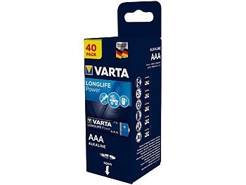 Varta, Varta Longlife Power Alkaline-Batterie, Typ AAA/Micro, LR03, 1.5V, 40er-Pack, Longlife Power Alkaline-Batterie, Typ AAA/Micro/LR03, 1,5 V, 40er-Set