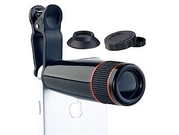 Somikon, Somikon Smartphone-Vorsatz-Tele-Objektiv mit 12-fach optischer Vergrösserung, Smartphone-Vorsatz-Tele-Objektiv mit 12-fach optischer Vergrösserung