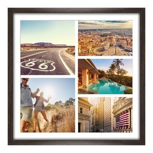 myposter, Bilderrahmen Holz in gemaserter Struktur in braun quadratisch im Format 70 x 70 cm, 