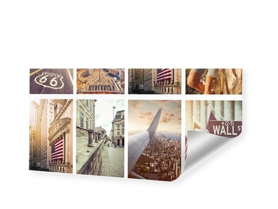 myposter, Collage Druck auf handgeschöpftes Papier als Panorama im Format 120 x 60 cm, 