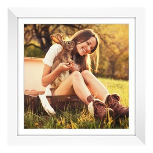 myposter, Poster im Bilderrahmen Holz breit in Galerie-Optik in weiß quadratisch im Format 50 x 50 cm, 
