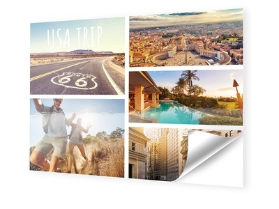 myposter, Fotocollage auf Klebefolie im Format 100 x 70 cm, 
