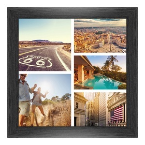 myposter, Holzbilderrahmen gemasert breit in schwarz im Format 90 x 70 cm, 