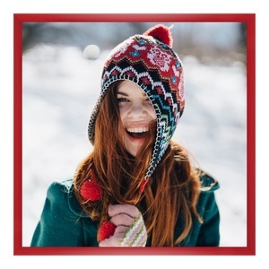myposter, Poster im Rahmen Holz in rot im Format 64 x 36 cm, 