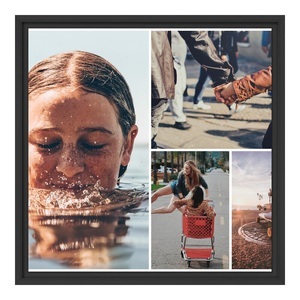 myposter, Schattenfugen Rahmen für Fotos auf Leinwand in schwarz quadratisch im Format 70 x 70 cm, 