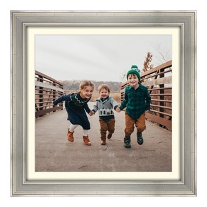 myposter, Poster im Bilderrahmen Holz im antik Look in silber quadratisch im Format 30 x 30 cm, 