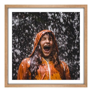 myposter, Print auf Hahnemühle im Bilderrahmen Eichenholz Naturfarbe gemasert quadratisch im Format 50 x 50 cm, 
