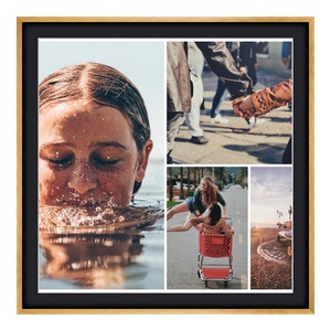 myposter, Bilderrahmen Alu rund in gold im Format 35 x 28 cm, 