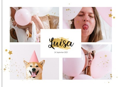 myposter, Echtfotobuch "Happy Birthday" im Format A4 drucken lassen