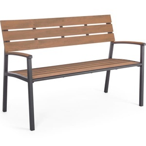 Bizzotto, Bizzotto - Bank Isak - Grau und Braun, Garten Sitzbank Isak anthrazit