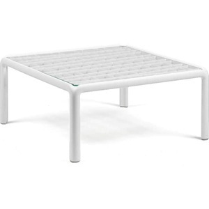Nardi, Nardi - Tisch Komodo Weiss (32 x 70 x 70 cm), Garten Beistelltisch Glas Komodo weiss 70
