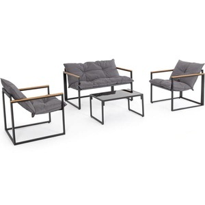 mutoni lifestyle, Gartenlounge Ilda dunkelgrau (4er-Set), Gartenlounge Ilda dunkelgrau (4er-Set)