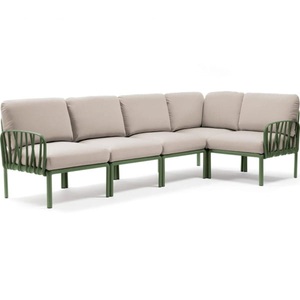 Nardi, Nardi - 5-Sitzer Sofa Komodo Kaki - Beige (135,5 x 294 x 78/154 cm), Gartenlounge Komodo (5-tlg) agave tech panama