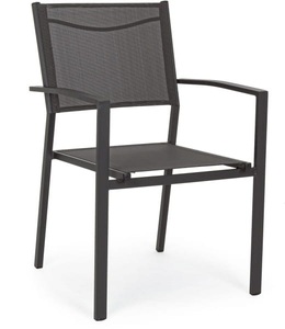 mutoni Garten Deluxe, Gartenstuhl Hilde mit Armlehne LD34 anthrazit, Gartenstuhl Hilde mit Armlehne LD34 anthrazit