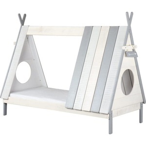 mutoni design, Kinderbett Zelt grau-weiss 90x200, Kinderbett Zelt grau-weiss 90x200