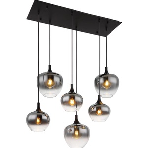 mutoni light, Hängeleuchte Maxy Metall schwarz matt 6xE27