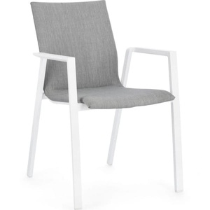 mutoni lifestyle, Garten Armlehnstuhl Odeon weiss-grau, Garten Armlehnstuhl Odeon weiss-grau