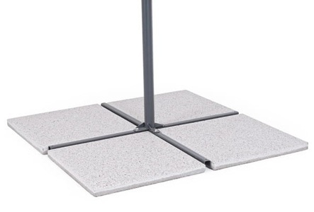 mutoni Garten Deluxe, Platten zu Schirmständer 50x50 Zement Mix weiss (4er-Set), Platten zu Schirmständer 50x50 Zement Mix weiss (4er-Set)