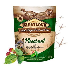 Carnilove, Carnilove Dog Adult Pouch Paté Fasan & Himbeerblätter, CARNILOVE Adult Pouch Paté Fasan mit Himbeerblättern (300g)