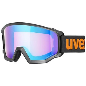 Uvex, Uvex athletic CV Skibrille - black mat mirror blue colorvision orange, UVEX Athletic CV Goggles schwarz/blau 2021 Ski & Snowboardbrille