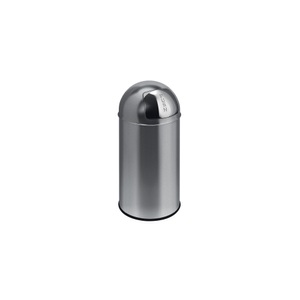 undefined, Abfallbehälter Push, selbstschliessende Klappe, 40 Liter, Edelstahl, VAR Abfalleimer EKO Push Silber 35 x 35 x 74 cm