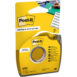 POST-IT, POST-IT Abdeck- und Beschriftungsband 652-H weiss 8mmx17.7m, 3M Post-it Abdeck- und Beschriftungsband, weiss, 8mm x 17.7m, 652-H