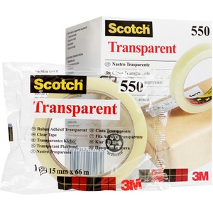 Scotch, Scotch 550 Klebeband Transparent Einzeln verpackt 19 mm x 66 m Pack mit 8 Rollen, Scotch Crystal Clear Klebeband 550 Transparent Einzeln verpackt 19 mm x 66 m Pack mit 8 Rollen