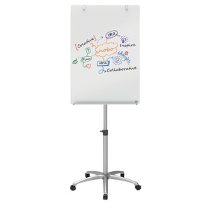 Nobo, Nobo Flipchart Diamond Glas mobil 70 cm x, Glas-Flipchart Nobo Diamond, fahrbar, magnetisch, Arbeitsfläche 700 x 1000 mm