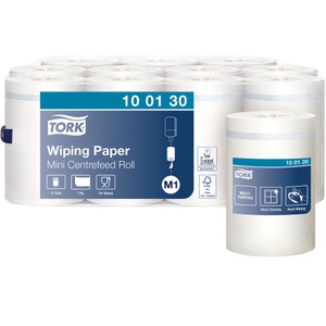 undefined, Papierrolle VE 11 Stk Tissue hochweiß, C.T.T. Qualität, 1-lagig, unperforiert, Tork Mehrzweck-Papierwischtücher Mini M1 Innenabrollung Weiss 11 Rollen à 214 Blatt,,