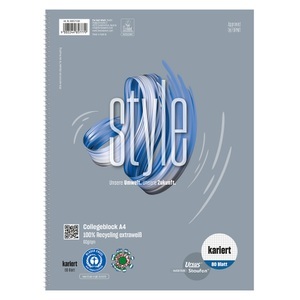 Ursus Green, Ursus Green A4 Drahtgebunden Weiß Papierumschlag Notizbuch quadratisch 80 Blatt, Ursus Green Notebook DIN A4 Kariert Spiralbindung Papier Weiß Nicht perforiert Recycled 160 Seiten