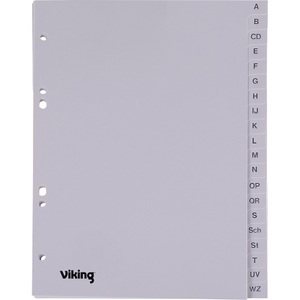Office Depot, Office Depot Register DIN A5 Grau 20-teilig Perforiert Kunststoff A - Z, Office Depot Register DIN A5 Grau 20-teilig Perforiert Kunststoff A - Z