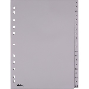 Office Depot, Office Depot Register A4 Grau 20-teilig 11-fach Kunststoff A - Z, Office Depot Register A4 Grau 20-teilig 11-fach Kunststoff A - Z