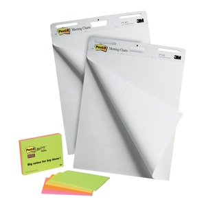 POST-IT, Post-it® Haftnotizen Super Sticky Meeting Charts 559, 635 x 762 mm, 60 Blatt, weiß, blanko + GRATIS Post-it® Haftnotizen, Post-it® Haftnotizen Super Sticky Meeting Charts 559, 635 x 762 mm, 60 Blatt, weiß, blanko + GRATIS Post-it® Haftnotizen