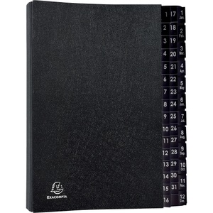 undefined, Dokumentenmappe Exacompta 57044E, Format A4, 44 Fächer, Taben 1-12/1-31/Jan-Dez, B 250 x H 330 mm, Blauer Engel, Recycling-Karton, schwarz, Pultordner Exacompta 57044E, Format A4, 44 Fächer, Taben 1-12/1-31/Jan-Dez, B 250 x H 330 mm, Blauer Engel, Recycling-Karton, schwarz