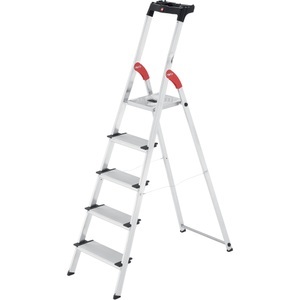 Hailo, Hailo Stufenleiter XXL Easyclix Silber 5 Stufen 40 x 13 x 163 cm, Hailo Stufenleiter XXL Easyclix Silber 5 Stufen 40 x 13 x 163 cm