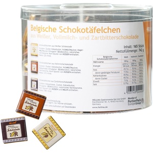 Hellma, Hellma Schokoladentafeln Belgisch 165 Stück à 4.5 g, Hellma Schokoladentafeln Belgisch 165 Stück à 4.5 g