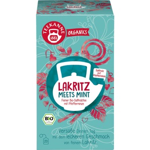 Teekanne, TEEKANNE Feine Bio-Pfefferminz mit Süßholz Tee 20 Stück à 1.5 g, 