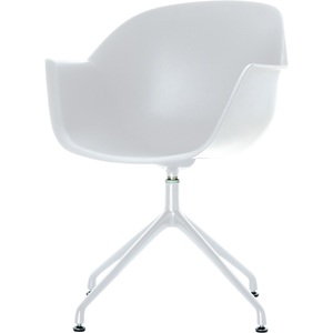 Paperflow, Paperflow Besucherstuhl mit Armlehne MOON Weiss 2 Stück, Schalenstuhl Moon, 2er-Set, B 600 x T 575 x H 830 mm, um 360° drehbar, Polypropylen & Stahl lackiert, weiss