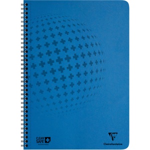 Clairefontaine, Clairefontaine Clean'Safe A4 Drahtgebunden Blau Pressboard Cover Notizbuch Kariert 60 Blatt, Clairefontaine Clean and Safe Notizbuch DIN A4 Kariert Spiralbindung Pressboard Blau 120 Seiten 60 Blatt